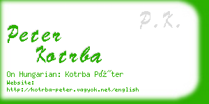 peter kotrba business card
